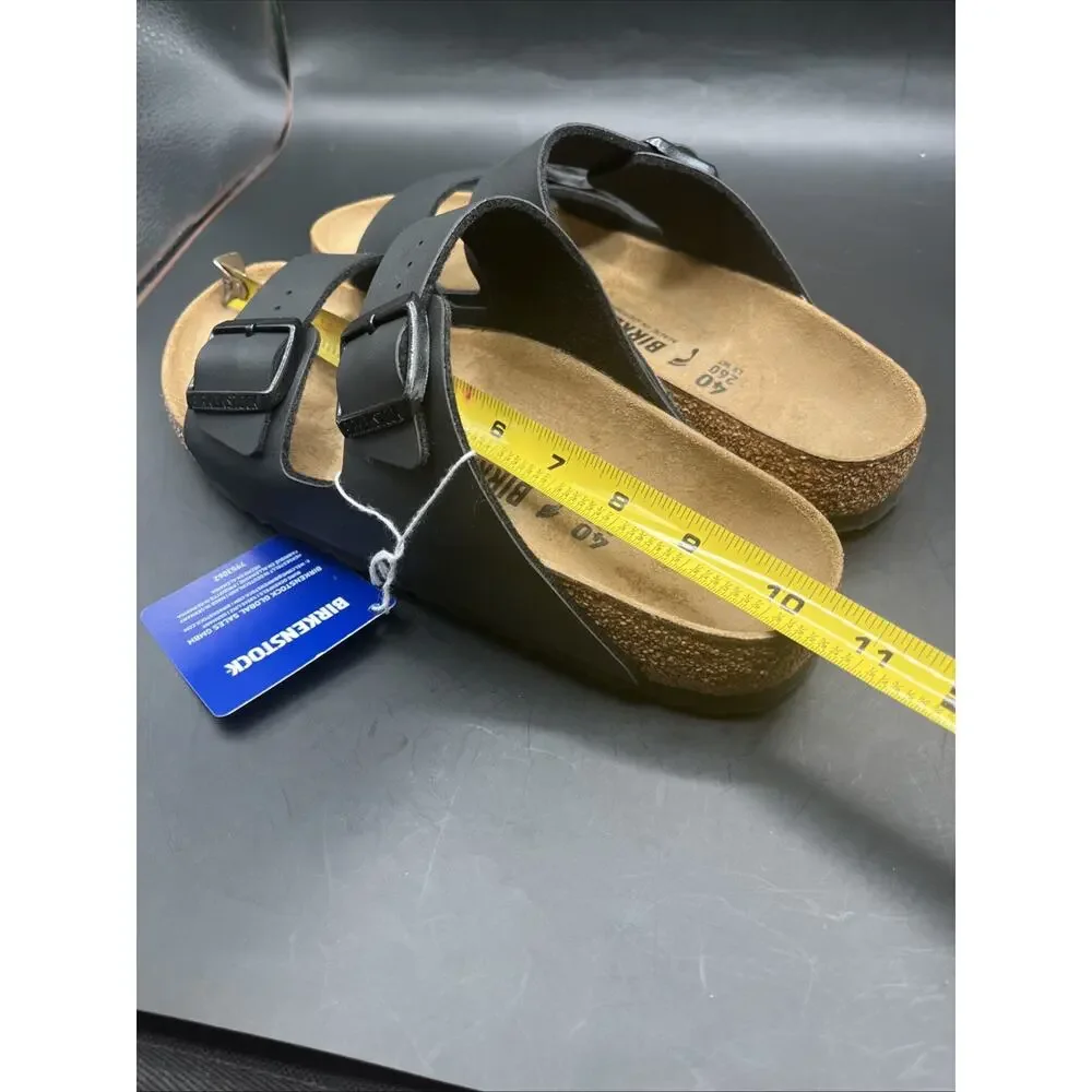Birkenstock 2 straps adjustable sandals Flip Flops EUR Sz 40 Black NWOB
